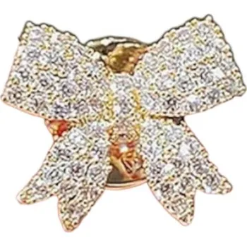 Brož Módní brož ve tvaru mašle 1,8 cm Zinková slitina s kamínky Elegantní ozdobná brož na kabát šaty kabelku doplněk 3