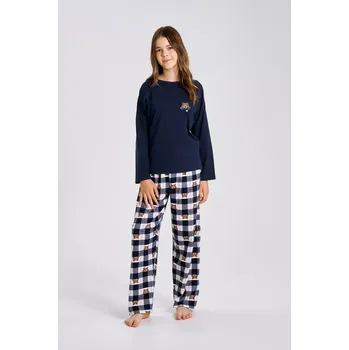 3503 DÍVČÍ DLOUHÉ PYŽAMO ASTRID 146-158 tmavě modrá 146