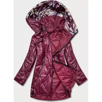 Dámská bunda ve vínové bordó barvě s ozdobnou kapucí (B8126-74) odstíny červené 52