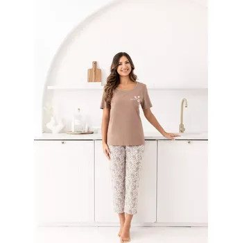 Pánská móda Pyžamo Regina 729 cr/r M-XL W26 dámské Hnědá L