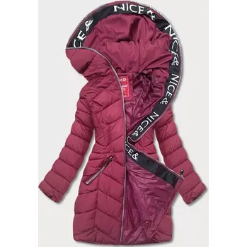 Červená dámská péřová bunda pro přechodné období (2M-001) odstíny červené L (40)