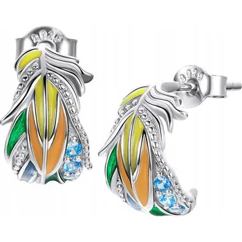 Náušnice Náušnice Barevné peříčka Stříbro ryzosti S925
