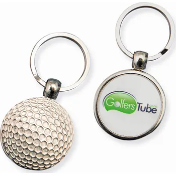 Klíčenka golf, průměr 35 mm, stříbrná
