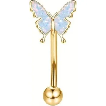 Piercing Zlatý piercing z nerezové oceli 8 x 1,2 mm Motiv motýl Jemný dekorativní šperk do nosu ucha chrupavky