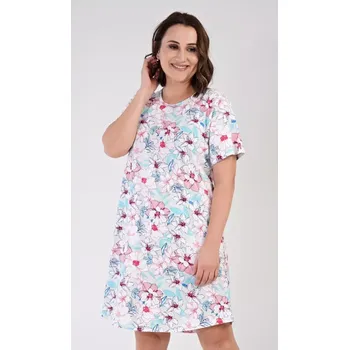 Dámská noční košile Dámská noční košile s krátkým rukávem Elen lososová 4XL