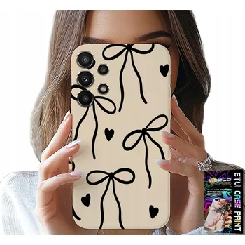 Pouzdro na mobilní telefon POUZDRO PRO SAMSUNG GALAXY A32 5G - BÉŽOVÉ MAŠLIČKY, MÓDNÍ STUHA