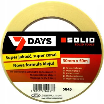 Lepicí páska SOLID MALÍŘSKÁ PÁSKA 7 DNÍ 30MMX50M 5845