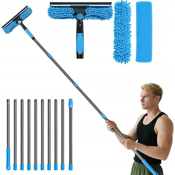 Vysavač na okno MOP NA OKNA TELESKOPICKÝ ČISTIČ MYČKA NA SKLA ZRCADLA KABINY DLOUHÝ 424CM 2V1