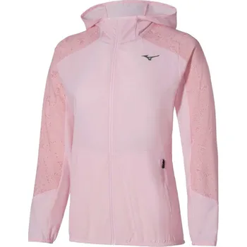 Dámská větrovka Dámská sportovní bunda Mizuno Active Alpha Hooded Jacket / Pinkesque Velikost: M