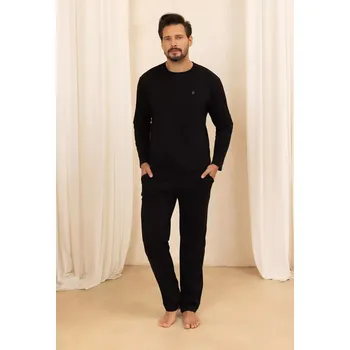 Pánská móda Pyžamo Regina 493 long/r M-XL W26 pánské Černá L