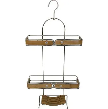 Drátěná police SPIRELLA závěsná polička do koupelny BAMBOU