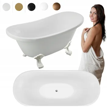 Vana Volně stojící akrylátová vana Silla Bella, odtok uprostřed, 170 x 75 cm