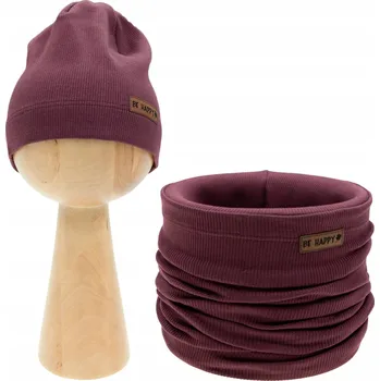 Čepice Dívčí set čepice + nákrčník bordó Nicol, vel. 80/86