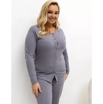 Pánské pyžamo Pyžamo DU PI FP 505.05P tmavě šedé 4XL