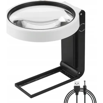 Lupa KOSMETICKÁ LUPA VELKÁ SKLO ZVĚTŠOVACÍ S PODSVÍCENÍM SKLÁDACÍ LED