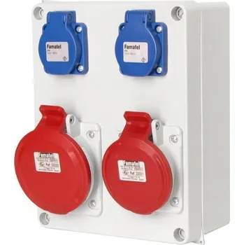 Rozvaděč FAMATEL STAVEBNÍ ROZVADĚČ SILOVÁ SKŘÍŇ 5P 400V + 230V IP54 3074.0012