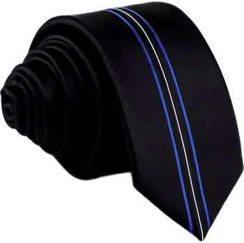 Kravata ELEGANTNÍ ŽAKÁROVÁ Chlapecká Kravata Úzká 6cm Slim Černá GREG pn16cc