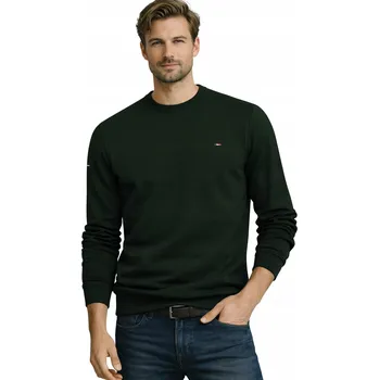 Pánská mikina Pánská mikina khaki s kulatý výstřihem, měkká bavlněná tkanina