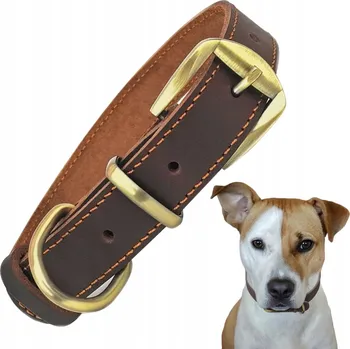 Obojek pro psa Kožený obojek pro psa, silný, velikost M 36–46 cm, HNĚDÝ