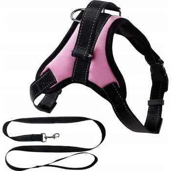 Postroj pro psa Postroj pro psa pohodlný prodyšný na procházky běhání růžový XL