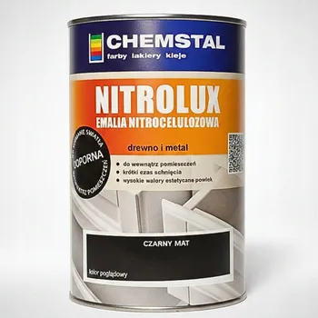 Lak na dřevo Nitro email NITROLUX CHEMSTAL černá matná 10 l