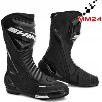 Moto obuv SHIMA DÁMSKÉ VYSOKÉ MOTO BOTY RX-3 LADY ČERNÁ BÍLÁ 38