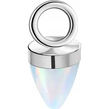 Přívěsek Stříbrný přívěsek charms s bílým opálem