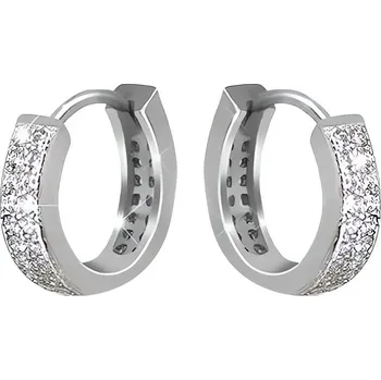 Náušnice Stříbrné kruhové náušnice se zirkony AGUC1557 Beneto