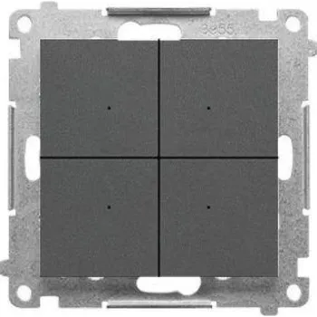 vypínač S.55 Čtyřnásobný elektronický spínač/tlačítko, grafitově matné TEW4.01/116