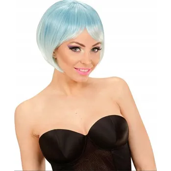 Karnevalová paruka DÁMSKÁ PARUKA SOMBRE BOB MODRO-TYRKYSOVÁ KARNEVAL DISCO