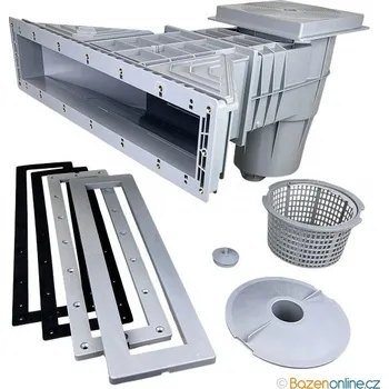 LUX Superskimmer široký do fólie světle šedý, otvor 495x80 mm