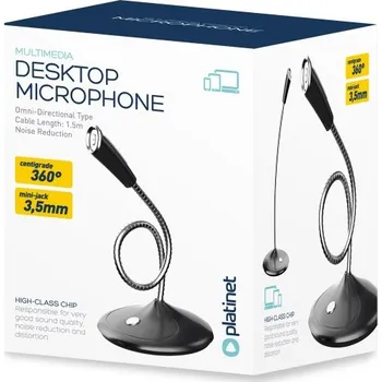 Mikrofon PLATINET stolní mikrofon do kanceláře/domácnosti, 3,5 jack