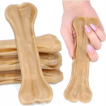 Pamlsek pro psa Hovězí kost z kůže – silná přírodní žvýkací hračka pro velkého psa 16,5 cm Pamlsek na žvýkání