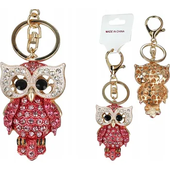 PŘÍVĚSEK NA KABELKU PŘÍVĚSEK NA KLÍČE SOVA ČERVENÁ DÁREK