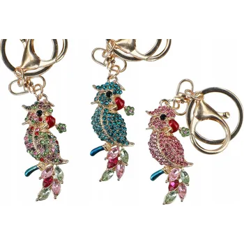 PŘÍVĚSEK NA KLÍČE PŘÍVĚSEK NA KABELKU PAPOUŠEK BAREVNÝ DÁREK