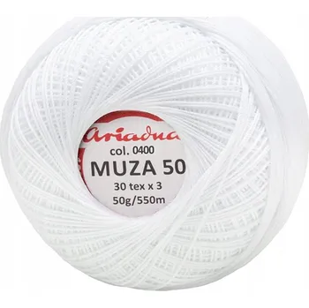 Příze Háčkovací Příze Muza 50 Ariadna 0400 bílý 50 g/550 m