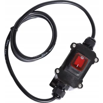 Bezpečnostní kamera KOLÉBKOVÝ PŘEPÍNAČ 12V 20A IP66 S ČERVENOU LED A KABELEM