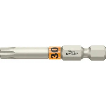 Bit Bit pružně-tvrdý 1/4" DIN 3126 E6,3 Torx T30x50mm s přidržením, WERA