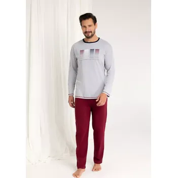Pánská móda Pyžamo Regina 487dł/r 2XL-3XL Z25/26 pánské lehká melanž 3xl