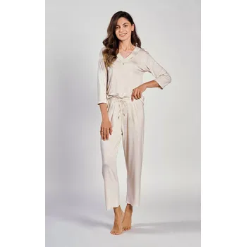 Pánské pyžamo Pyžamo Haria 3245 Light Beige - Taro L