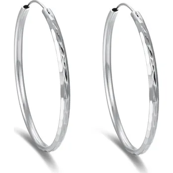 Náušnice Nadčasové kruhové náušnice ze stříbra AGUC2272 Beneto / Průměr: 5,5 cm