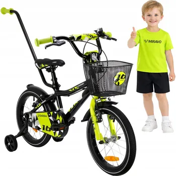 Jízdní kolo DĚTSKÉ KOLO 16 PALCŮ ALU KOLO PRO CHLAPCE KOŠÍK A VODICÍ TYČ +