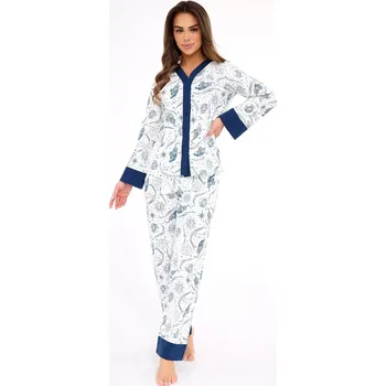 Cornette pyžamo 514/443 Amber long/r S-2XL dámské rozepínací ecru XXL