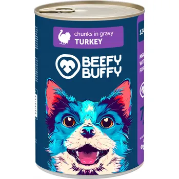 Krmivo pro psa Beefy buffy - Krůtí kousíčky v omáčce pro psy 1240g