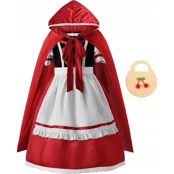 Karnevalový kostým Červený kostým s kapucí vel. 120-130