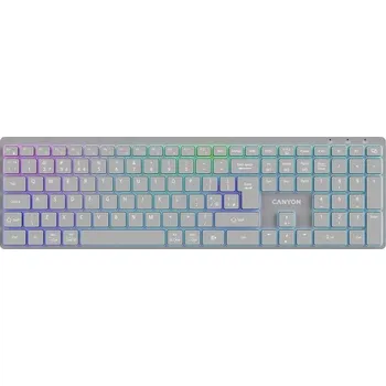 CANYON bezdrátová klávesnice HKB-W11 EN/CS RGB šedá