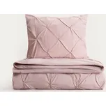 Pościel | AUREA | perkalowa różowa z ozdobnymi przeszyciami | 160x200 + 2*50x60 cm | 768798