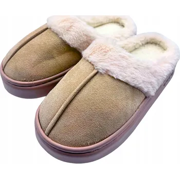 Dámská obuv Pantofle s kožešinou Zimní domácí pantofle Bambosze 38-39