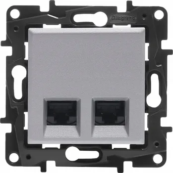 Elektrická zásuvka LEGRAND NILOE STEP ZÁSUVKA 2xRJ45 5e UTP HLINÍK