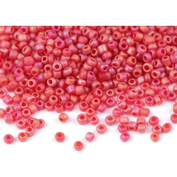 Korálek Rokajl 8/0 - 3 mm frosted AB, Balení 50 g, Varianta M165 růžová malinová